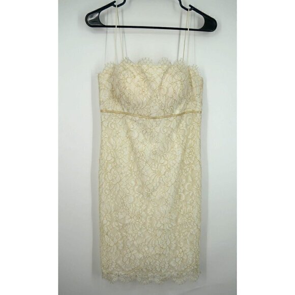 NWT Jenny Yoo Sample Mia Dress in Ivory and Gold 2 - Picture 2 of 6